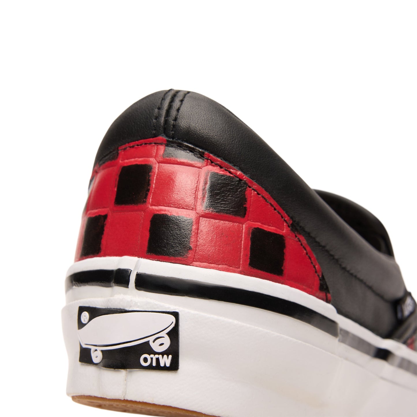 Vans Otw Classic Slip-On 98 Vibram (Leather Check Black/Racing Red)