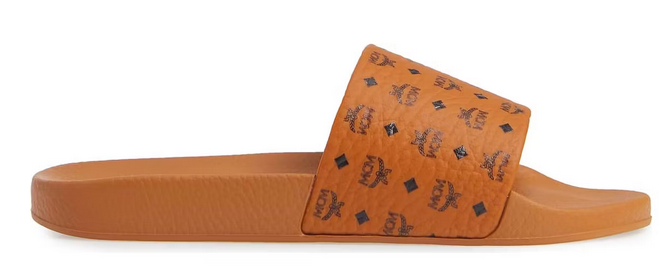 Mcm Monogram Slides Brown
