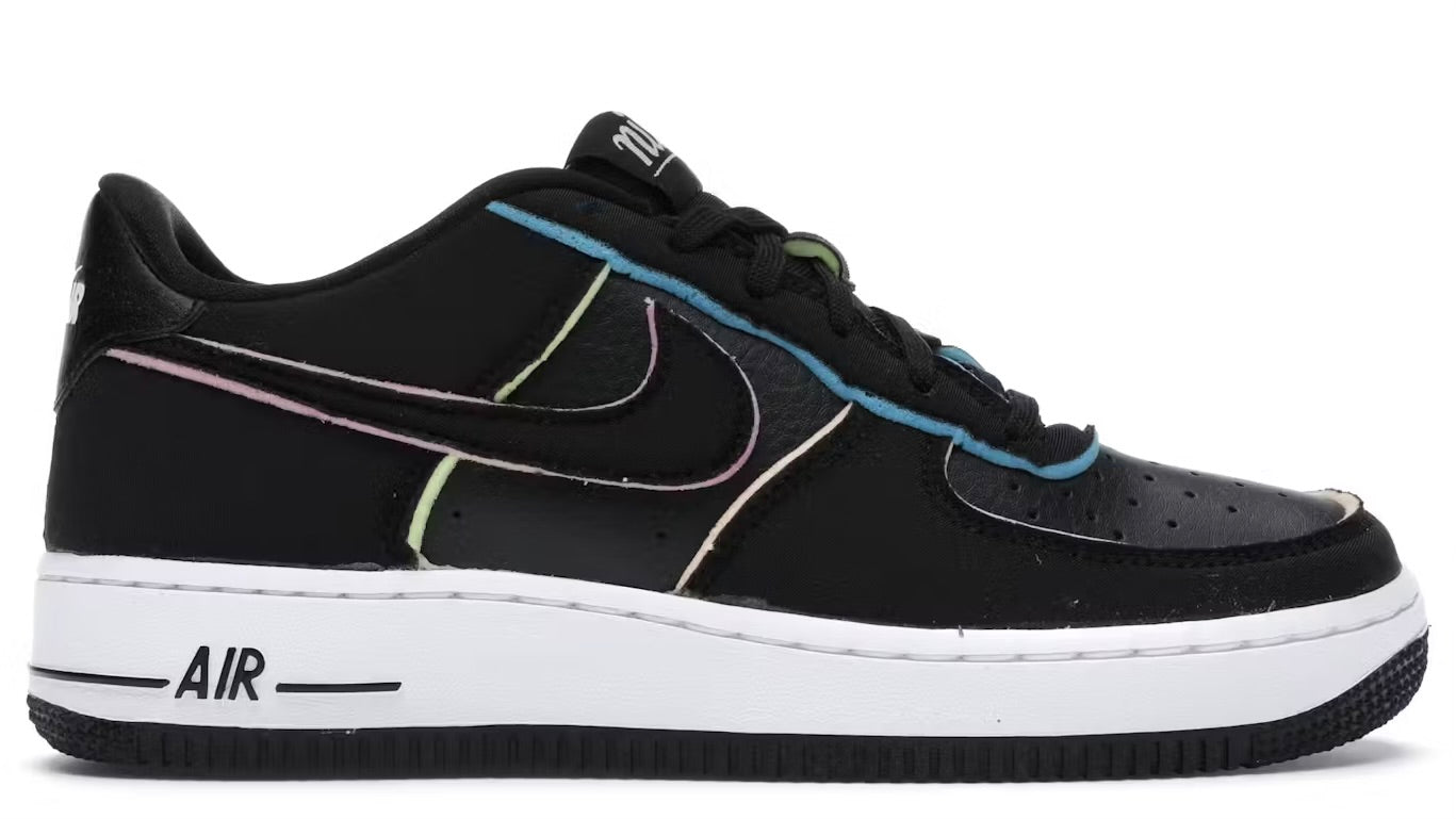 Nike Air Force 1 Low Black Pink Barely Volt (Gs)