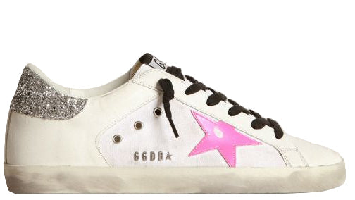Golden Goose Super-Star White Fluo Pink Silver (Women’S)