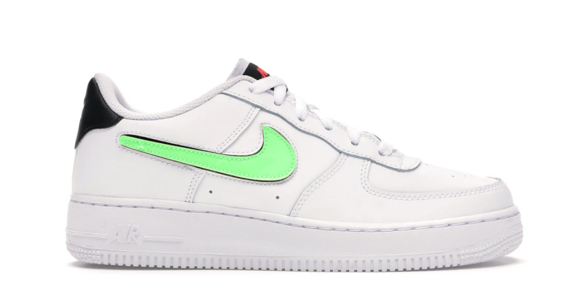 Nike Air Force 1 Low Removable Swoosh White Green Strike (Gs)